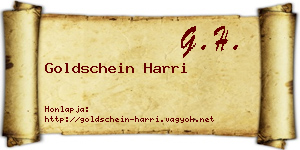 Goldschein Harri névjegykártya
